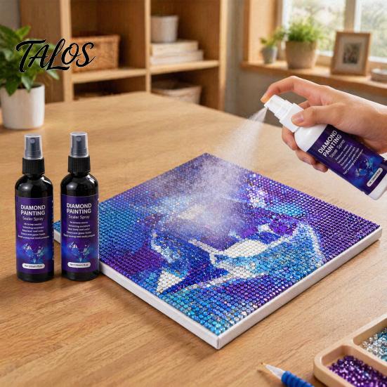 Защитный спрей для поделок, Спрей-герметик Diamond Art, Быстросохнущий, Стойкий, Прозрачный защитный клей, Усиливающий блеск слой для поделок DIY, пазлов