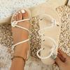Fashion Women Sandals 2025 New Fashionable Lace-up Non-Slip Shoes Women Wear-Resistant Soft Bottom Comfortable Flat Heel Sandals Women