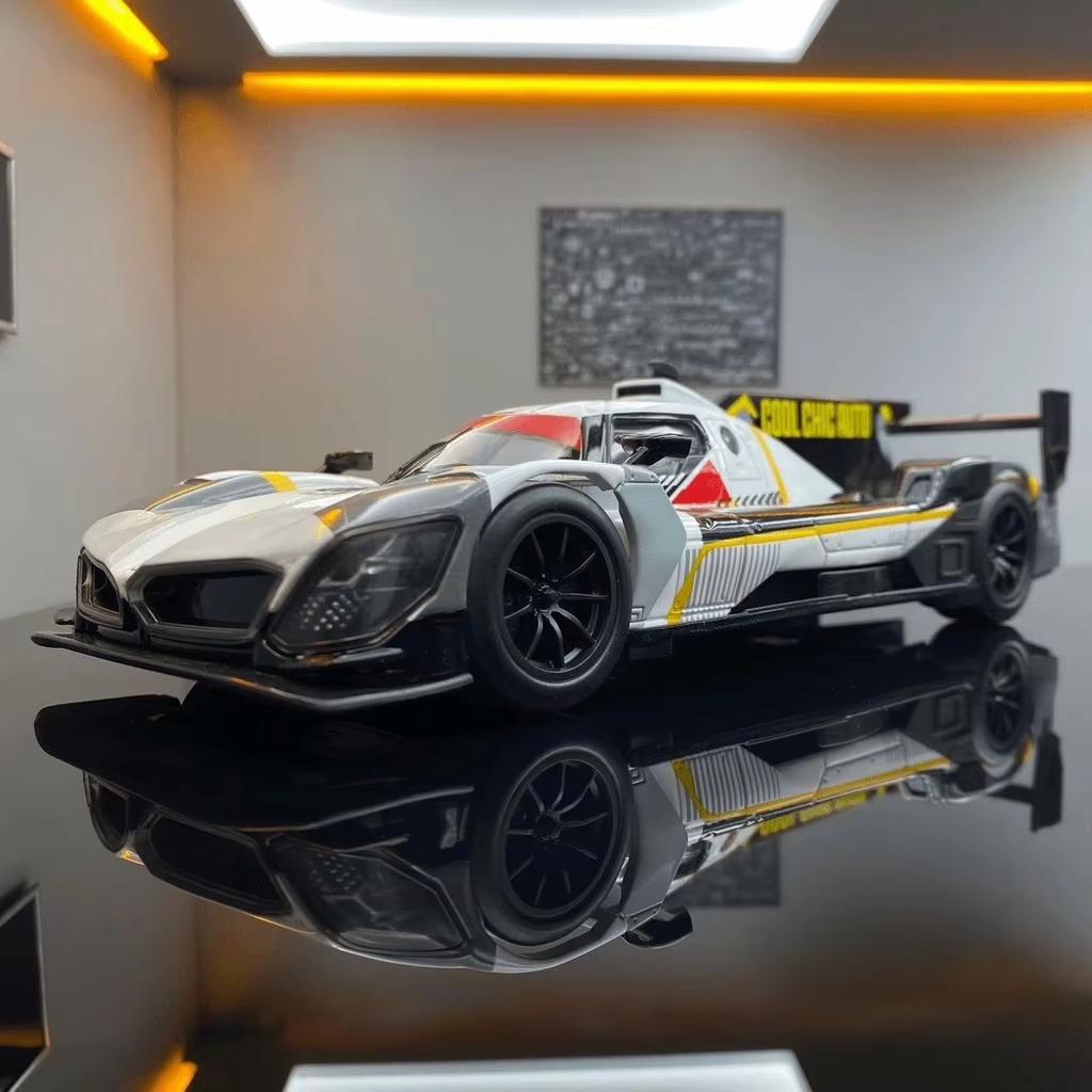 Новый 1:24 BMW M Hybrid V8 Super Racing Модель легкосплавного автомобиля со звуком и светом Инерционный механизм Детская коллекция игрушек Подарок на день рождения для мальчиков Модные украшения