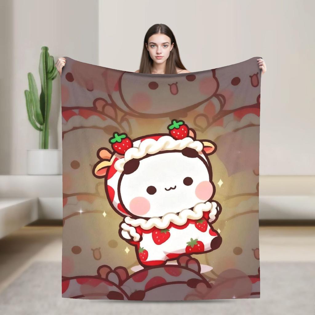 Cartoon Panda Bubu Dudu Blanket Coral Fleece Plush Printed  Breathable Warm Throw Blankets for Home Bedroom Quilt