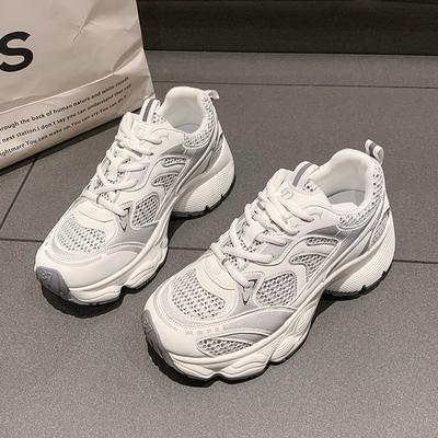 Платформа на танкетке, универсальные кроссовки «папины», летние новые сетчатые дышащие спортивные и повседневные туфли