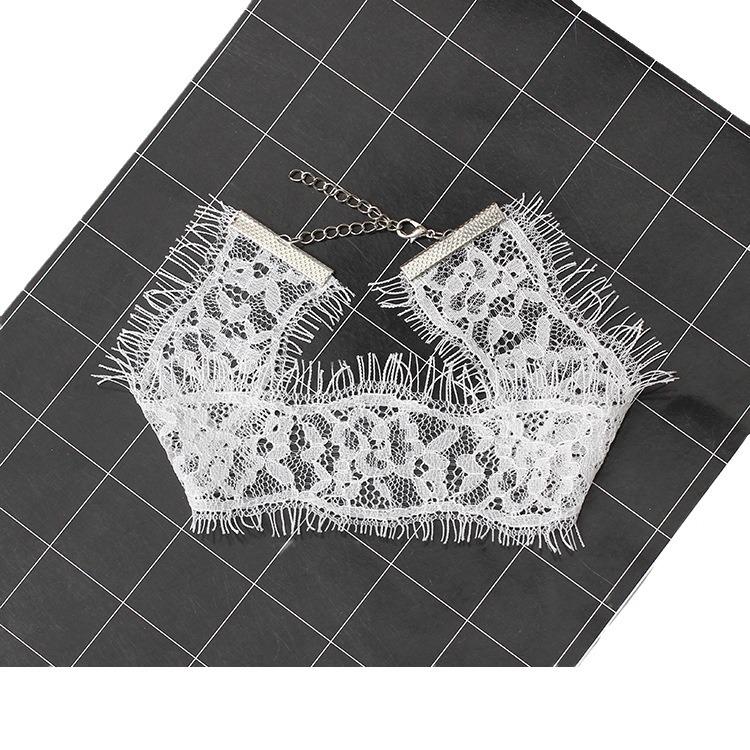 Lace Tassel Choker, Hollow Literary Short Neck Collar, 31–40cm Adjustable