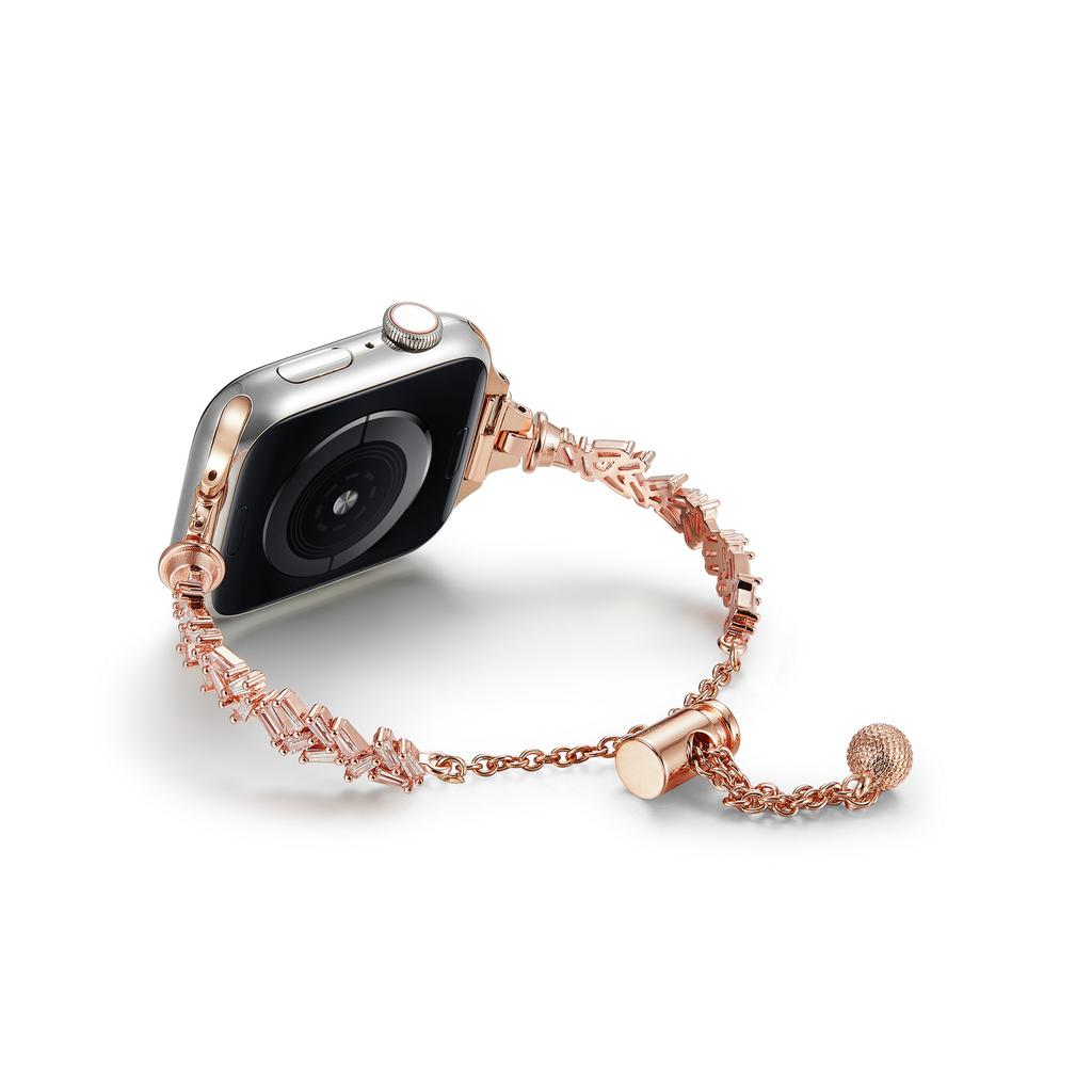 Простой металлический ремешок, подходит для AppleWatch, ремешок для iWatch Все серии, металлический, мелкий блестящий
