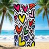 1Pc Colorful Heart Beach Towel Quick Dry Multiuse For Beach Pool Gym Yoga Home Travel Christmas Halloween Xmas Gift G1115