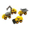Construction Vehicles - SHOP-STORY - Pack of 4 - Pull-back - Yellow and Grey - 11 Cm