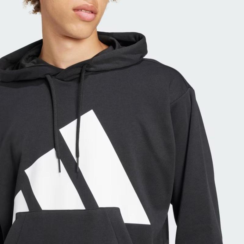 adidas Essentials Big Logo French Terry Hoodie Black/White Men Streetwear IN6164
