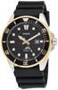 MDV-106G-1AVCF Diver Style 200 M Water Resistant Quartz Watch Black and Gold for Men