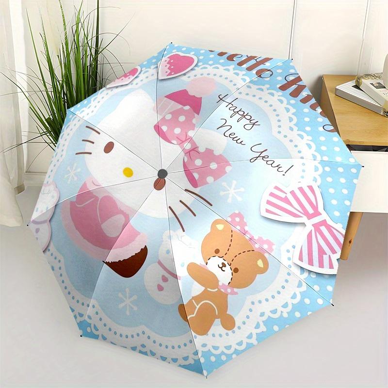1 шт. Зимний wonderland зонт Hello Kitty с пластиковой ручкой, подходит для всех сезонов, для дома, путешествий, улицы. Sanlio437