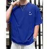 Футболка с забавным принтом смайликов для мужчин, летняя повседневная одежда с круглым вырезом и коротким рукавом, унисекс, хлопковая футболка Harajuku, уличные топы