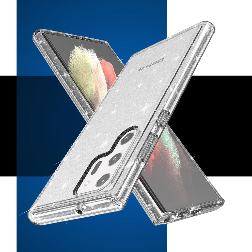 Чехол из ТПУ с блестками для Galaxy S21+/S22/S23 Ultra - Прозрачный Terminato