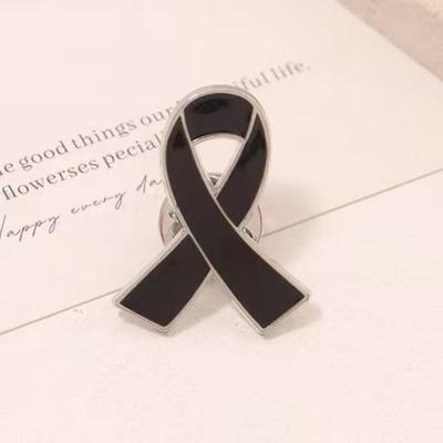 Память Мемориал Скорбь Рак легких Эмфизема Осведомленность Черная лента Значок Брошь Похороны Мемориальная брошь Украшения