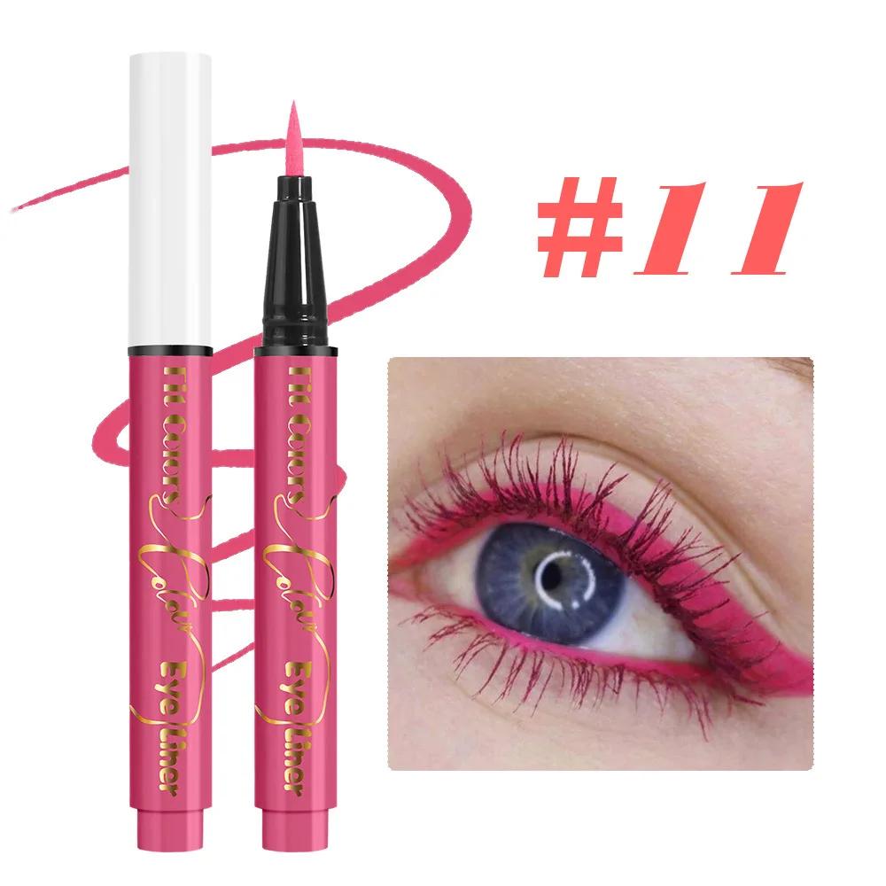 12 цветов жидкой подводки для глаз неоновые цвета подводка для Хэллоуина подводка для глаз ручка водостойкая флуоресцентная краска для лица и тела макияж