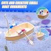 Aquarium Fish Tank Decorations Landscape Funny Plastic Fishing Boat Model Simulated Fishing Boat Set for Home Office Fish Tank
