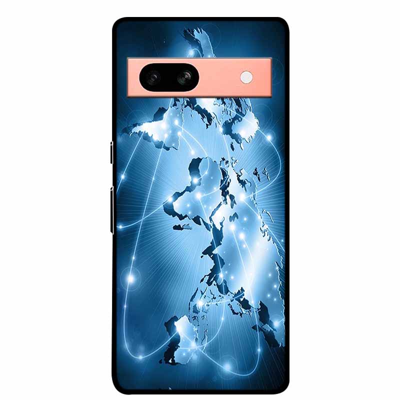 Для Google Pixel 7a 5G Чехол 6.1" Coque Цветы Черная Кромка Силикон ТПУ Мягкая Задняя Крышка Для Google Pixel7a 2023 Чехол для Телефона Fundas