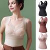 Women Thermal Vest V-Neck Sleeveless Padded Wireless Bottoming Tops Slim Fit Solid Color