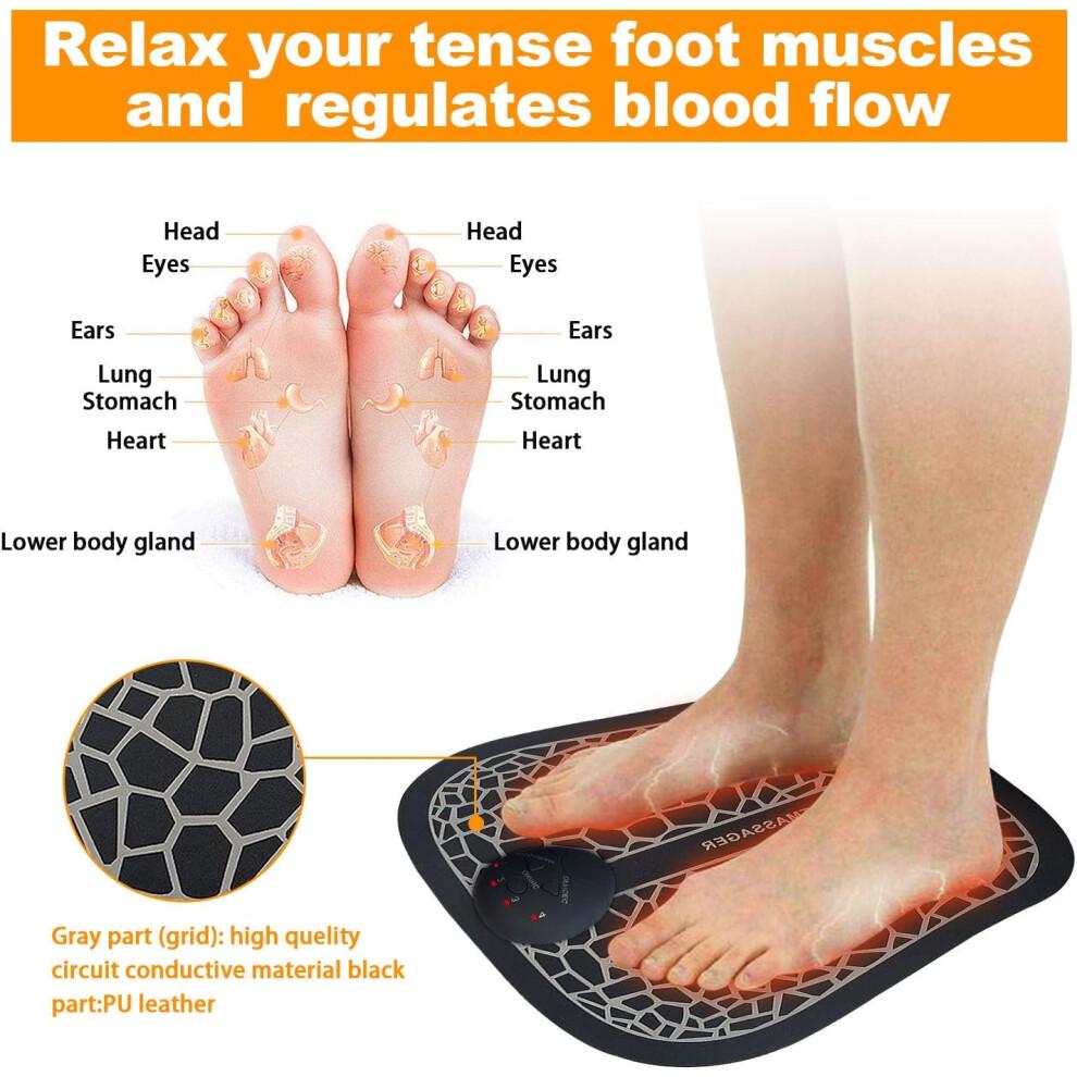 Compact Foot Massager For Relief From Neuropathy Pain, Improves Circulation Through Electrical Muscle Stimulation, Portable And Travel Friendly