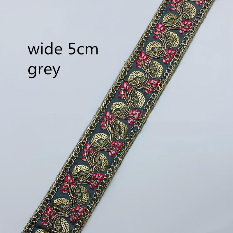 1 Yards Sequin Embroidery Lace Ribbon Trims Polyester Tape Webbing for Stage Performance Apparel