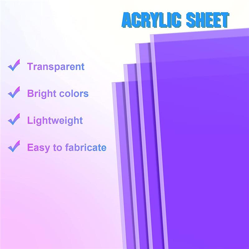 ABBY-Acrylic Colored Translucent Acrylic Iridescent Radiant Sheet Laser-Cutting Acrylic Board,8 X 12 Inch(3 Pack,2.6Mm Thick)