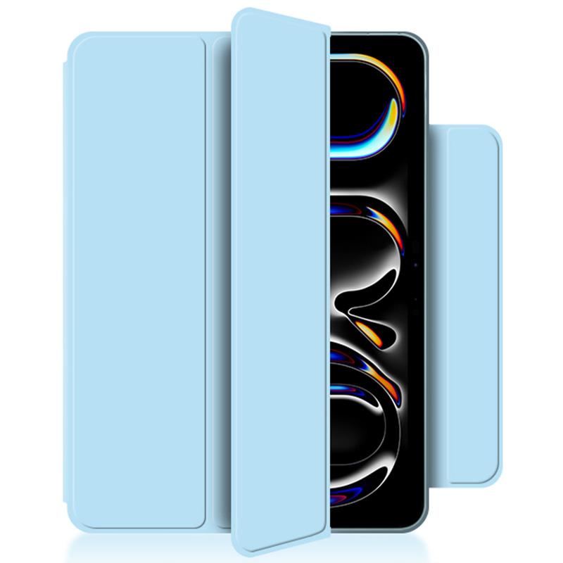 Для iPad Про 11 (2024) (М4) Чехол для планшета из искусственной кожи с магнитным креплением и тройной подставкой, устойчивый к падениям
