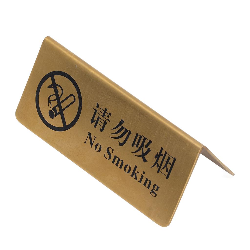 Metal Table Top Sign Strong Stainless Steel Double Sided Space Saving Gold Tabletop Sign for Party