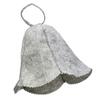 AINetJP Sauna Hat, Sauna Cap, Wool Material, Prevents Hot Flashes, Protects the Scalp, Unisex, Toning (Gray)
