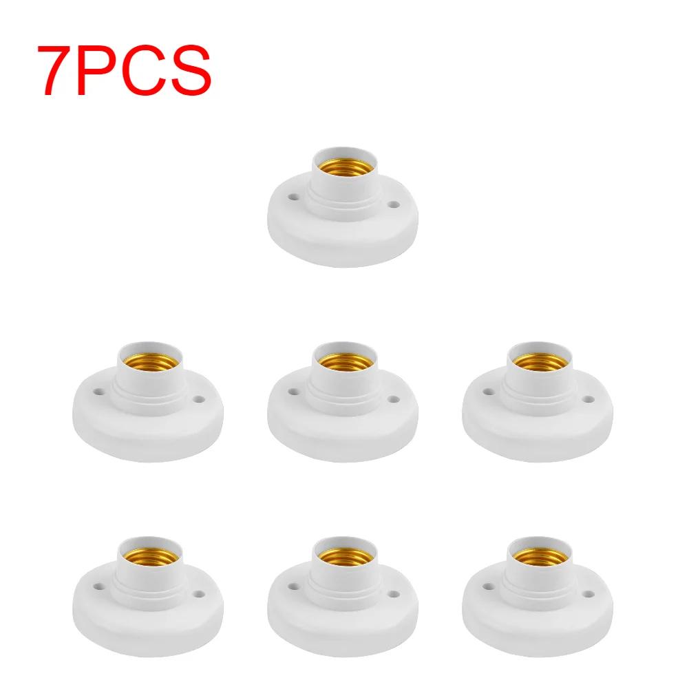 1-20PCS 220V E27 Screw Lamp Stand Light Bulb Socket Holder Adapter Base Cap Socket White Ceiling Light Lamp Bulb Fixing Base