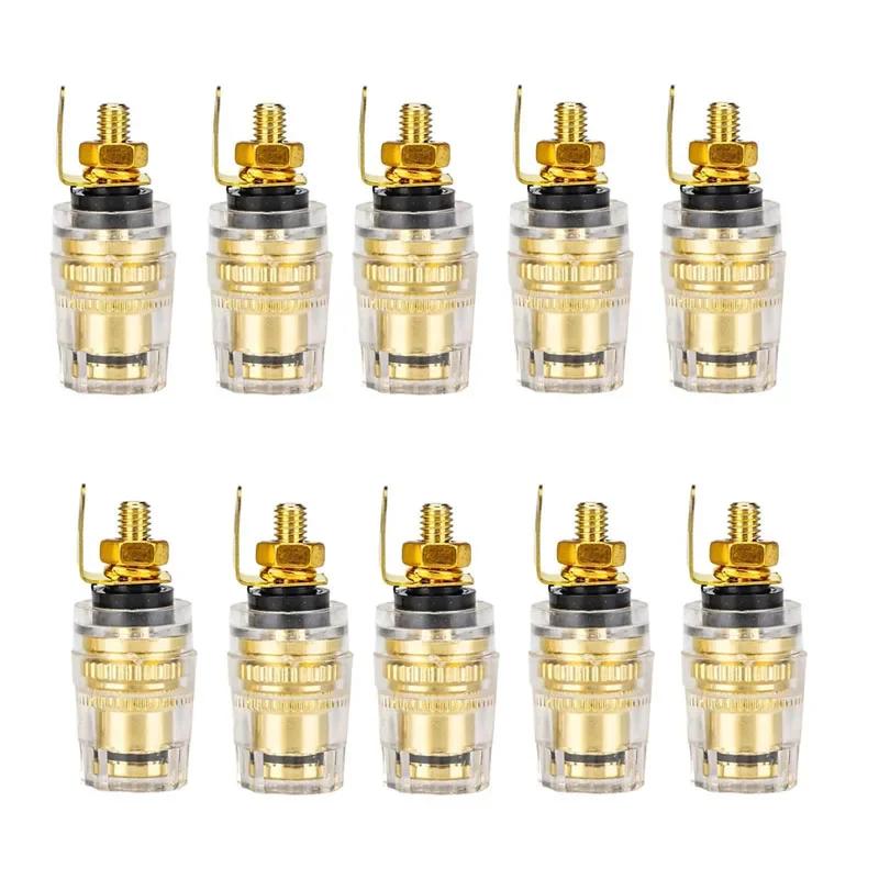10 шт. высококачественных латунных хрустальных клемм для резьбового аудио усилителя динамика 4 мм клеммы разъема типа «банан» Hi-Fi аудио DIY