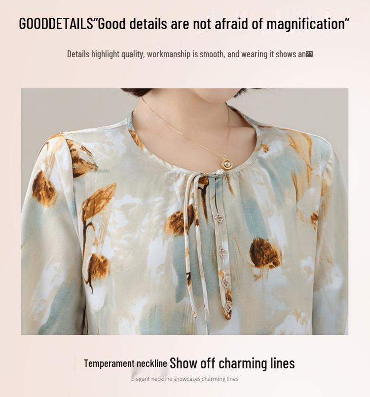 Трендовый летний шифоновый топ для мам 2025 – Блузка с рукавом средней длины для женщин среднего и пожилого возраста