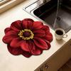 Коврик для сушки посуды Реалистичные цветочные дизайны Диатомовая земля Быстросохнущий коврик Абсорбирующий Теплоизолирующий коврик для кухонной столешницы Обеденного стола