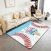 Erosebridal Navy Blue Baseball Ice Cream Area Rug 4'11" X 3'3" Ice Cream Drip Living Room Rugs Non Slip Baseball Glove Decorative Carpets Cu