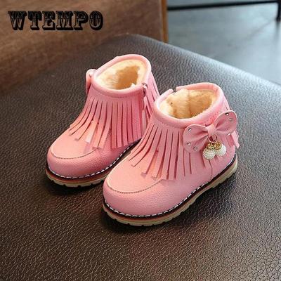 Детские зимние непромокаемые зимние ботинки. Детская бархатная теплая хлопковая обувь для девочек. Нескользящие ботинки с мягкой подошвой.