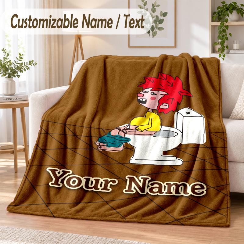 Pumuckl Custom Name Flannel Throw Blanket Soft Warm for Sofa Bed Indoor Home Use