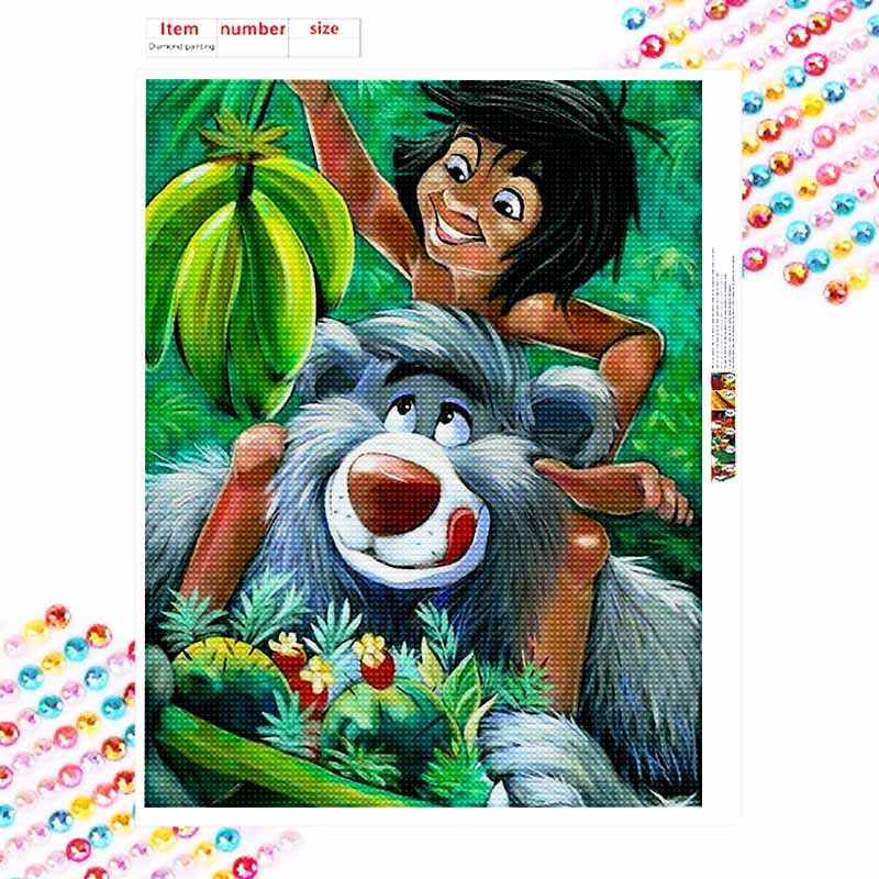 Disney diamond painting full diamonds 5D Baloo Mowgli diamond art home decor creative handicrafts