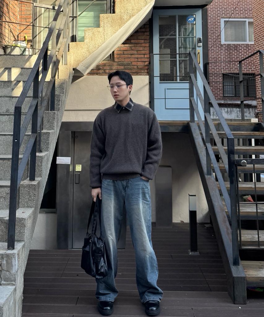 CUZNELLO Rough Crewneck Knit_Bark