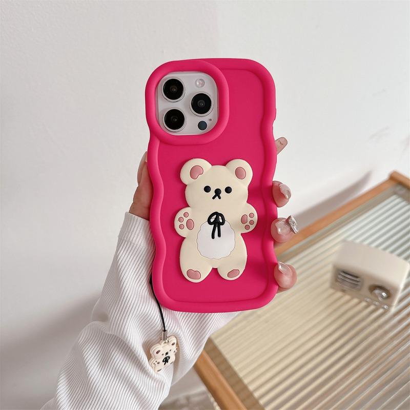 Silly Bear Rope Case For OPPO A59 A58 A57 5G A56 A55 A54 A52 4G A57S A54S A53S A11S A38 A36 A5 A9 A8 A31 A32 A33 A53 2020 Cover