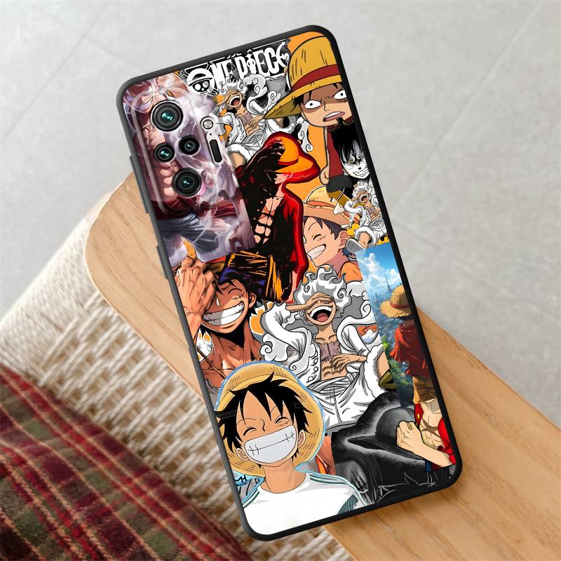 Чехол One Piece Super Gear 5 Луффи для Xiaomi Redmi Note 13 14 Pro Plus 12s 10S 9 10 11 12 7 8 11s 9S Черный Мягкий Чехол для Телефона