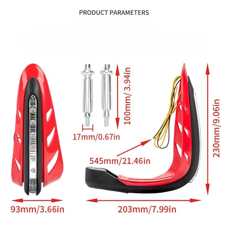 LED Flashing Motorcycle Hand Guards - Waterproof Turn Signal Covers for Street Bikes & Dirt Bikes, Durable ABS Material