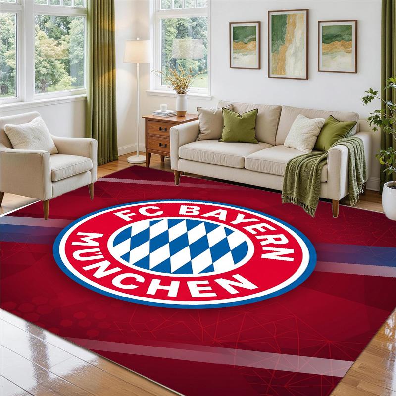 Bayern Munich Design Crystal Velvet Rug Soft Decorative Mat for Bedroom Entrance