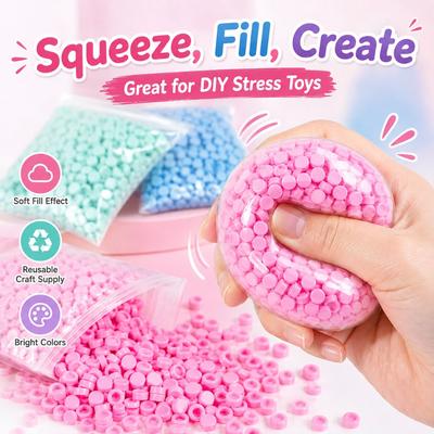 Наполнитель для DIY Сквиши-игрушек, Мелкие круглые гранулы для наполнения Бобо-шаров, Рукоделие для снятия стресса и Сенсорные поделки