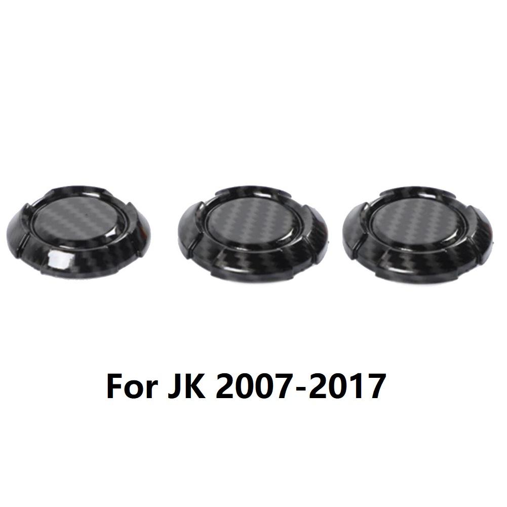 3PCS Carbon Fiber ABS Door Key Jack Trim For Jeep Wrangler JK JL Gladiator JT 2007+ Car Exterior Accessories Car Socket