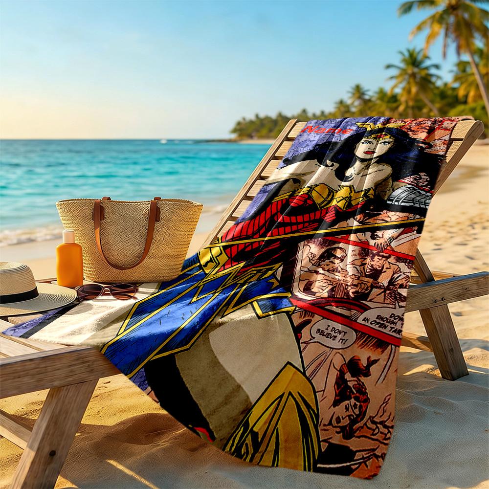 Warner Bros. Films Personalized Name Beach Towel High Absorbency & Quick-Dry Suitable for Swimming Gym Camping Yoga Vacation