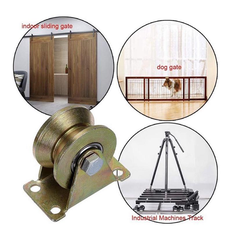 Sliding Door Pulley V U Groove Wheel Heavy Duty Rigid Caster For Inverted Track