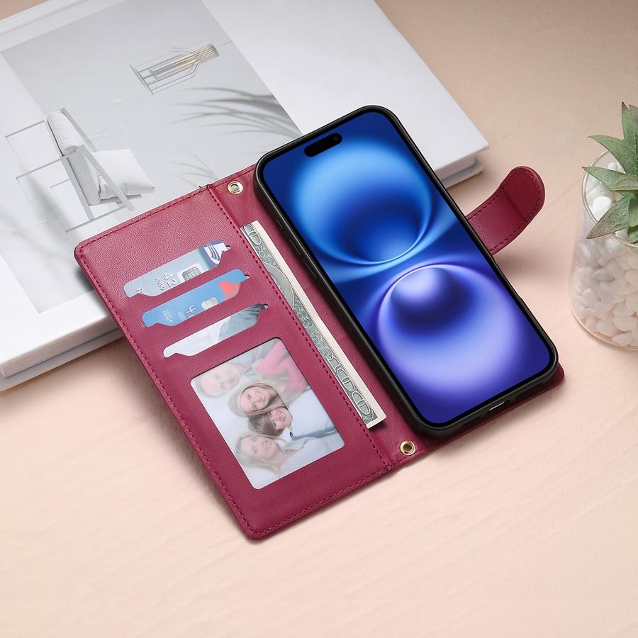 Premium PU Leather Diamond Quilted Phone Case with Photo Frame & Cash Pocket for Xiaomi/Redmi/Honor Detachable Wristband Strap Shockproof Case Cover