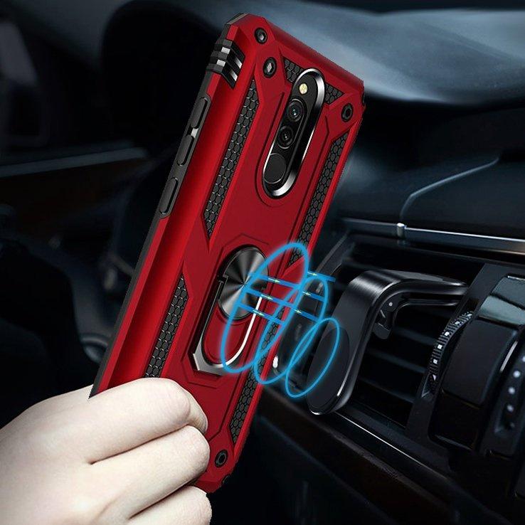 Armored case for Xiaomi Redmi 8 / 8A, Nox Case Ring, red