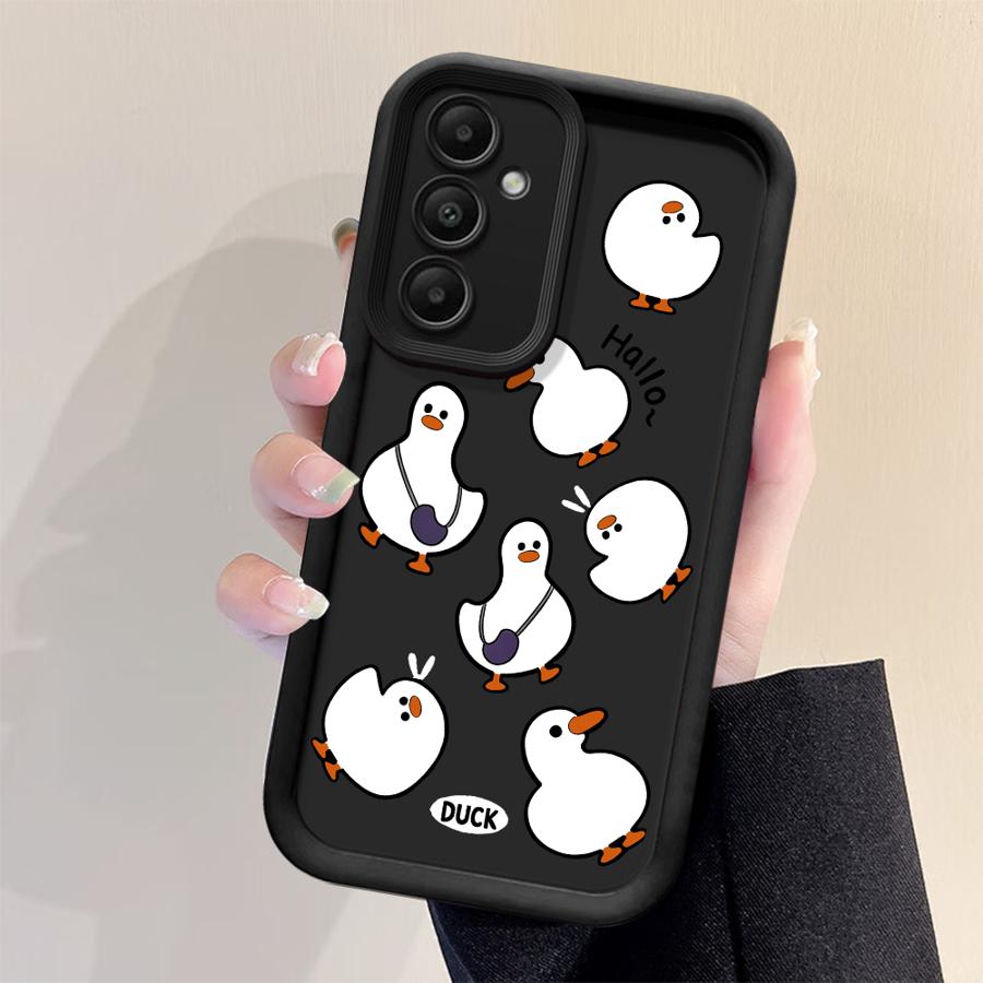Чехол для телефона Samsung Galaxy A16 A71 A72 A12 A13 A56 A53 A54 A23 A34 A51 A73 A35 A36 A26 A32 A15 Стильный Мультяшный Утенок