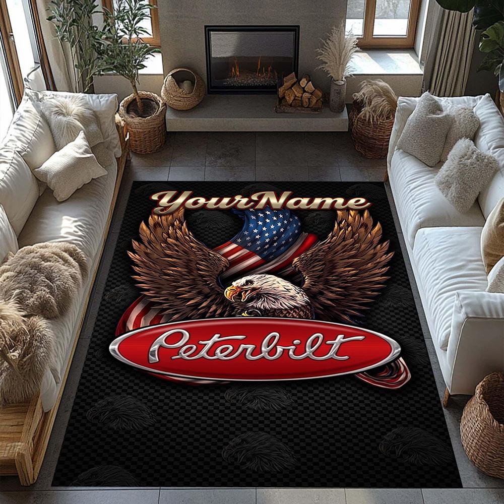 Peterbilt Heavy Trucks Customized Name Carpet Suitable for Dormitory Playrooms Entryway Dining Room Antislip Carpet Anime Office Decor Spiritual Gift