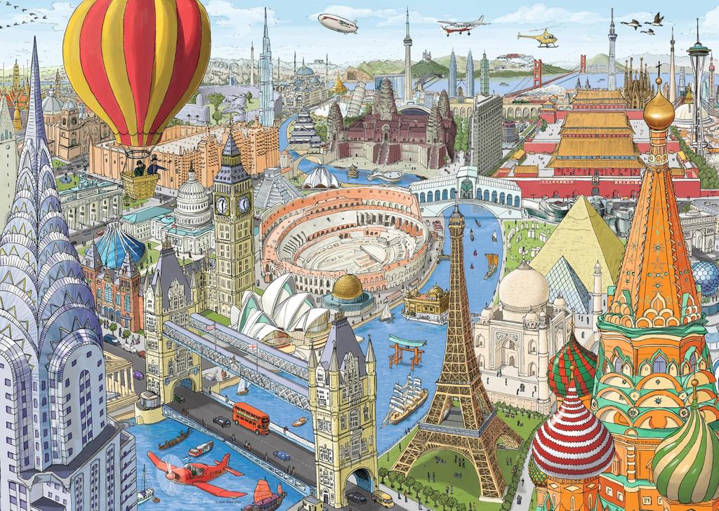 Ravensburger Пазл из 1000 деталей, Вокруг света за восемьдесят дней, Размер в собранном виде: 70x50см, 16961 0 [Пазл, Подарок (День рожденияРождество)]