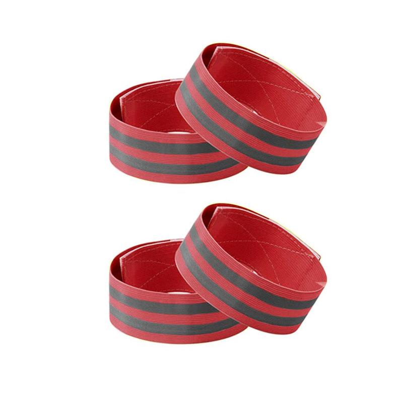 High Reflective Bands Elastic Armband Wristband Ankle Straps 2/4Pcs Safety Reflector Tape Motorcycle Clothing For Night Biking