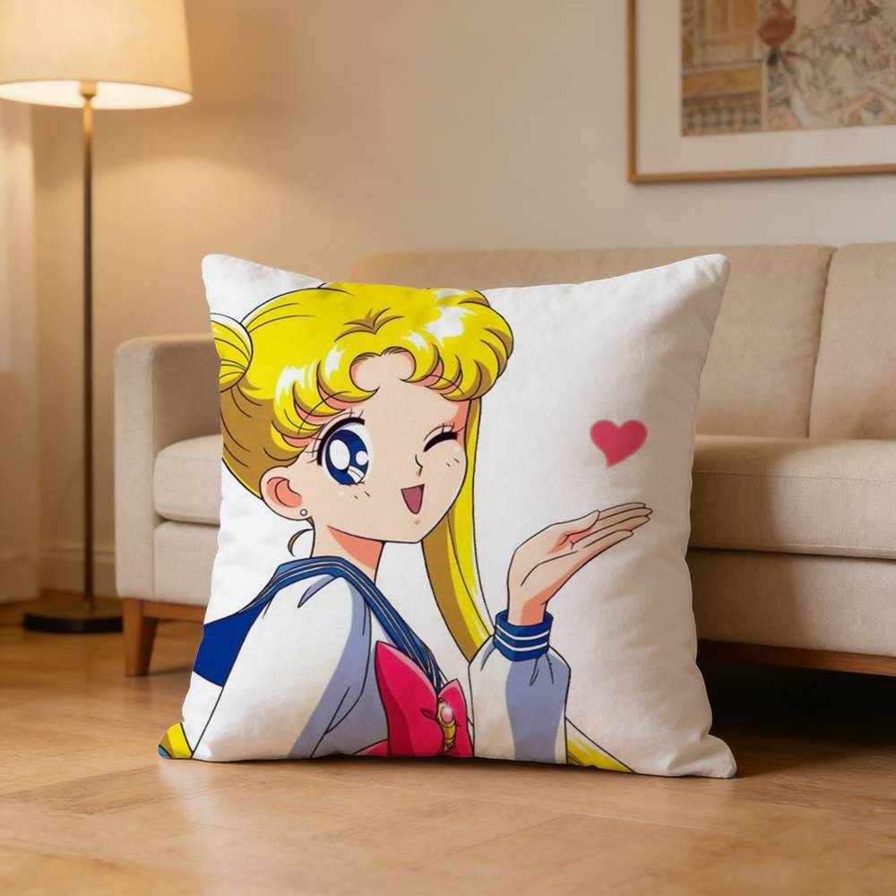 Cute Usagi Tsukino Sailor Moon Pillow Case Pattern Printed Pillowcase For Living Room Sofa Cushion Cover