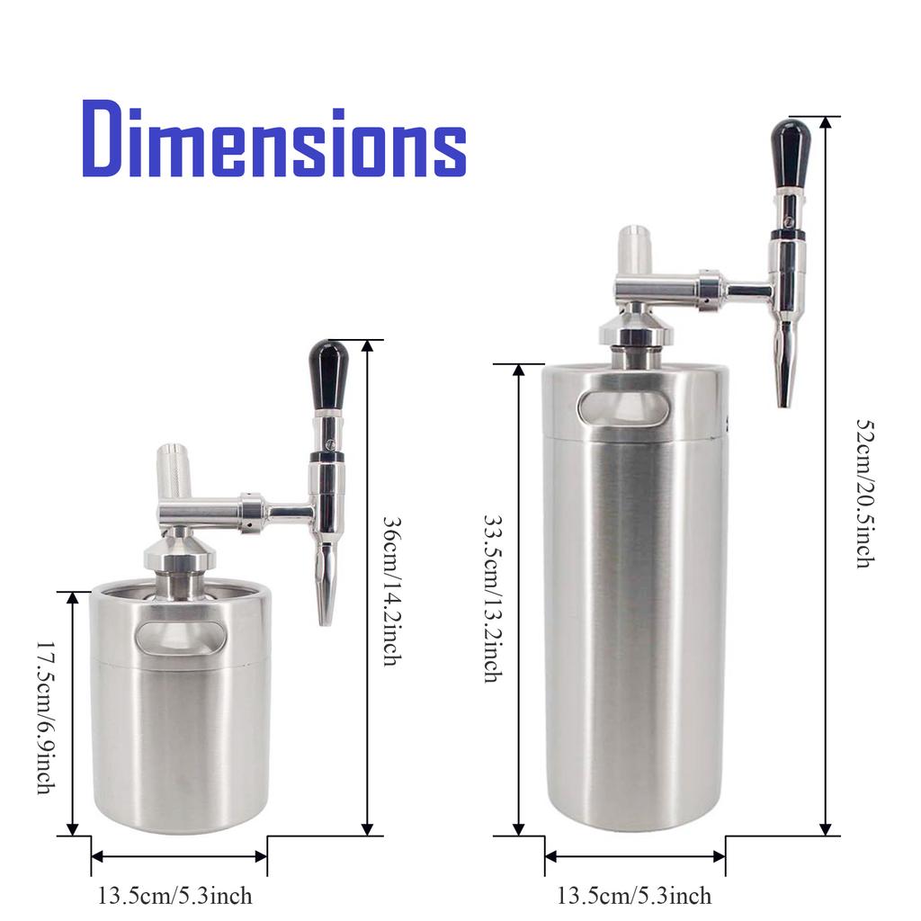 64oz(2L)/128(4L) Кофемашина для нитро-кофе холодного заваривания Система дозирования с комплектом PRV и краном для стаута